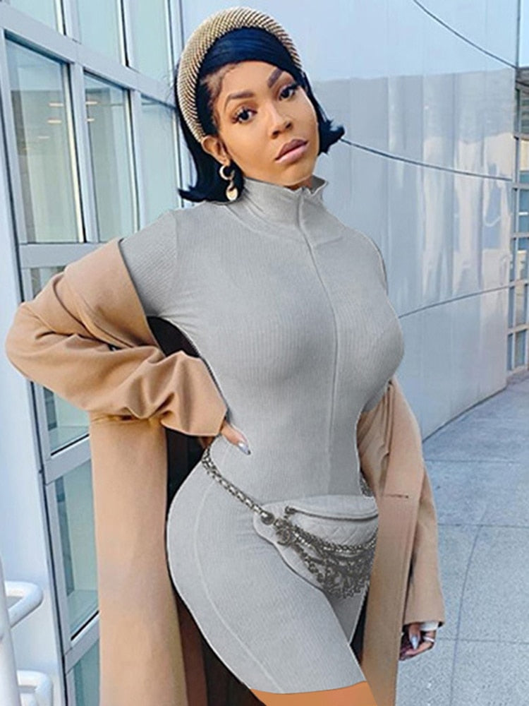 Ribbed Turtleneck Jumpsuit Ribbed Turtleneck Jumpsuit